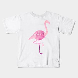 Watercolour Pink Flamingo Pattern Kids T-Shirt